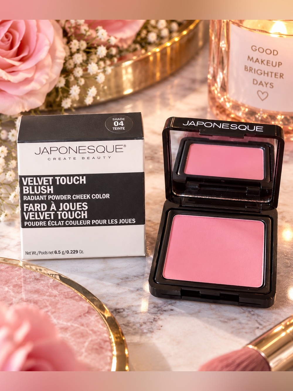 JAPONESQUE Velvet Touch Blush Radiant Powder Cheek Color shade 04 TEINTE